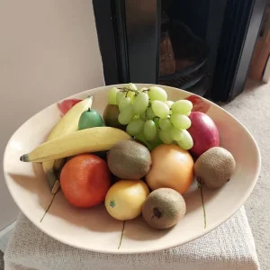 Large M&S Oval Ceramic Fruit Bowl With Roses - Image 5