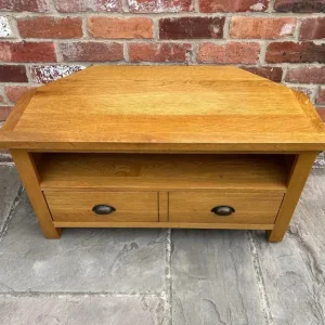 Oak Corner TV Stand - Great Condition - Image 2
