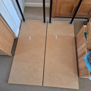 2 x Ikea Lagkapten table tops, with 4 legs - Image 2