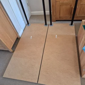 2 x Ikea Lagkapten table tops, with 4 legs - Image 3