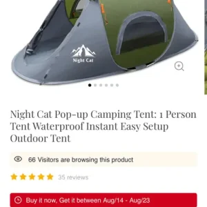 Night Cat Pop-Up Tent - single person tent - Image 2