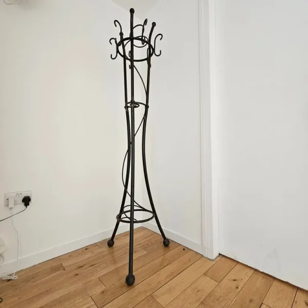 Wrought iron coat-, hat- and umbrella stand