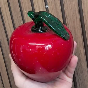 Vintage LARGE Red Glass Apple, home Decor,Vintage Hand Blown Glass. - Image 3