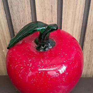 Vintage LARGE Red Glass Apple, home Decor,Vintage Hand Blown Glass. - Image 5