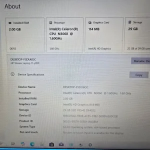 HP Stream 11-yoxx Laptop 1.60GHz 2gb ram 29gb SSD HDD Windows 10 - Image 4