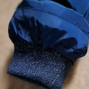 Girls navy hooded coat - Image 3