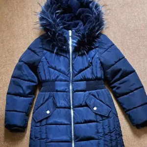 Girls navy hooded coat
