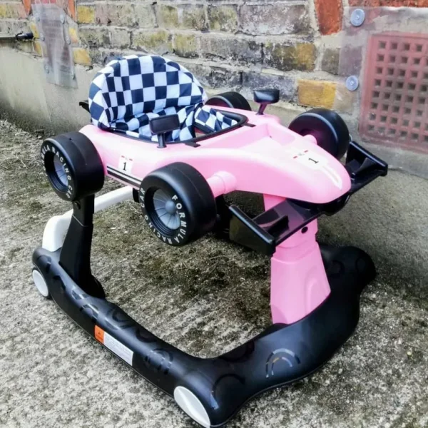 F1 CAR PINK BABY PUSH WALKER - ADJUSTABLE