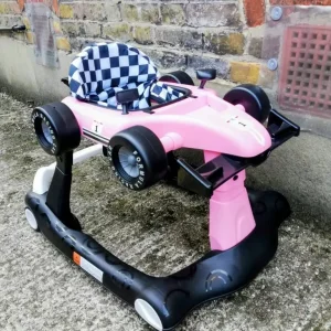F1 CAR PINK BABY PUSH WALKER - ADJUSTABLE