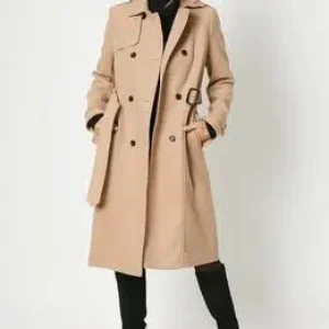 Faux Wool Belted Trench Coat Wallis - Image 3