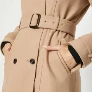 Faux Wool Belted Trench Coat Wallis - Image 4