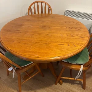 Wooden dining table and 3 chairs - Image 2