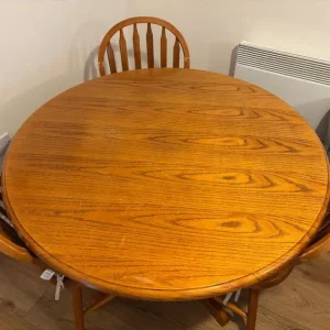 Wooden dining table and 3 chairs