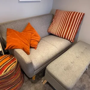 Sofa & Footstool - Image 4