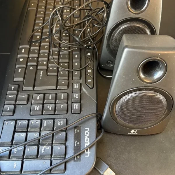 Wired keyboard and speakers