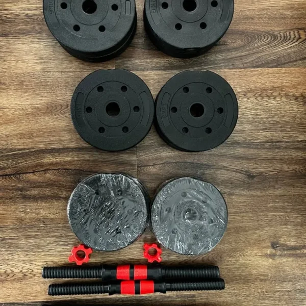 Adjustable Dumbbell & Barbell Set – 4x1.5kg, 4x1.25kg, 4x2kg Plates + Bars – Home Gym