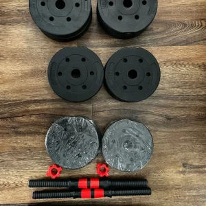 Adjustable Dumbbell & Barbell Set – 4x1.5kg, 4x1.25kg, 4x2kg Plates + Bars – Home Gym