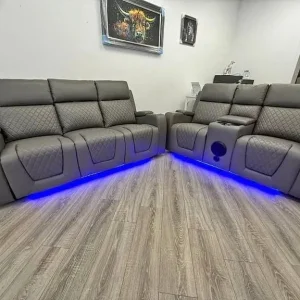 Florida Leather Electric Recliner Sofa corner -Blutooth Speakers/USB/WIRELESS CHARGING/LED