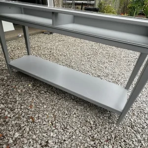 Grey & glass console table to upcycle