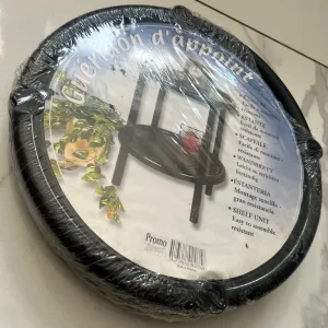 Plastic black small round circle 2 layer table - Image 2