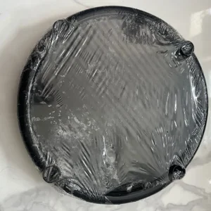 Plastic black small round circle 2 layer table - Image 3
