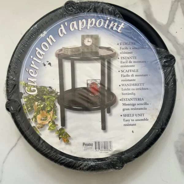 Plastic black small round circle 2 layer table