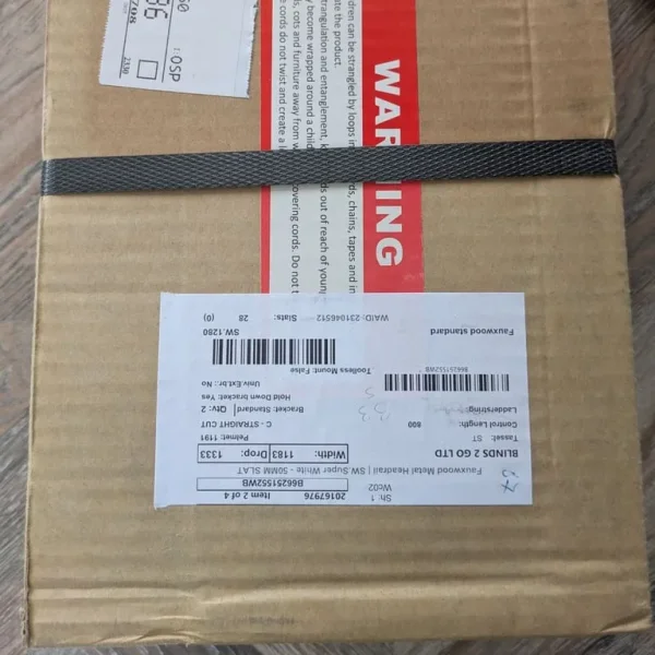 Blinds2Go-White Fauxwood Metal 50mm slate