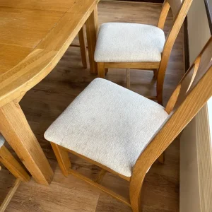 Extending Solid Oak Dining Table with Carver Chairs - Image 7