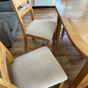 Extending Solid Oak Dining Table with Carver Chairs - Image 8