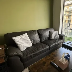 3 Seater Leather Sofa - Image 3