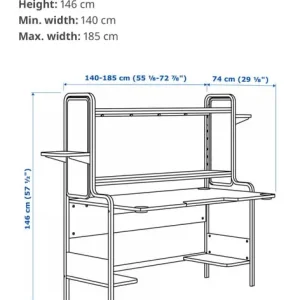 FREDDE ikea gaming desk in black - Image 4