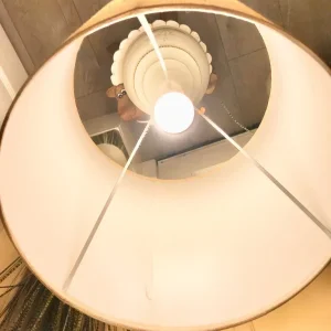 Large lamp hand thrown clay pot studio stoneware base with tall shade 67x36cm, bulb inc - Image 4