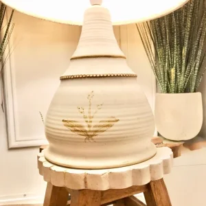 Large lamp hand thrown clay pot studio stoneware base with tall shade 67x36cm, bulb inc - Image 5