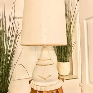 Large lamp hand thrown clay pot studio stoneware base with tall shade 67x36cm, bulb inc - Image 6