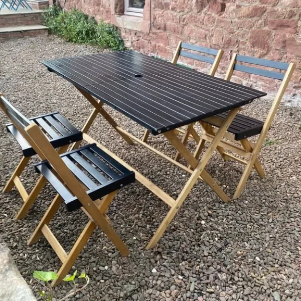 Wooden garden table and chairs