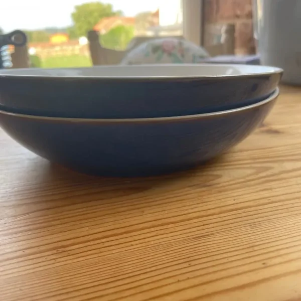 Denby imperial blue pasta bowl x 2 set