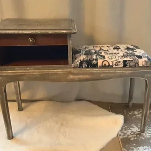 Telephone Seat/ Table/ Hall/ Entry Chair French Style Fabric
