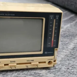 Nikkai portable tv. Black n white.retro. 80s