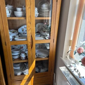 Oak furniture land glass display unit Orrick range