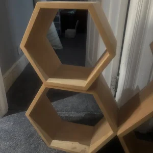 4 bespoke hexagon shelves - Image 4
