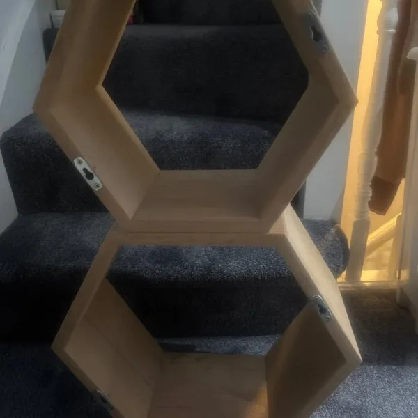 4 bespoke hexagon shelves