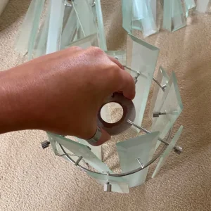 Set of 4 matching glass lampshades lightshades - Image 3