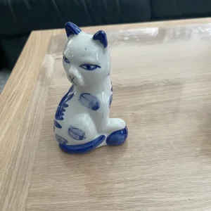 Five Cat Ornaments Stylized Cat Figurines including twin with Kitten - Image 2