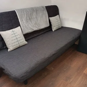 IKEA NYHAMN 3 SEAT sofabed, with mattress, mattress protecter, grey cover plus LYCKSELE storage