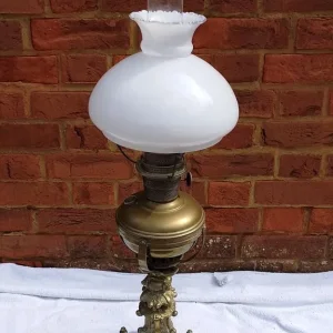 Opaline Glass double Wick oil lamp - Image 6