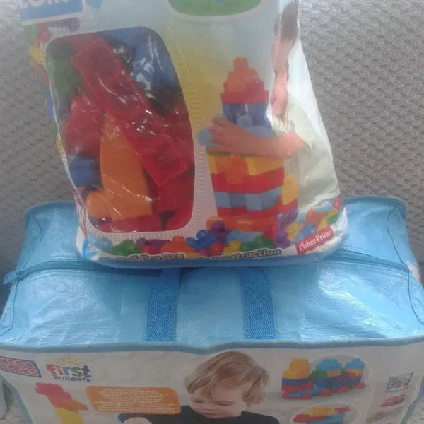 2 X LIKE NEW BAGS INFANT MEGA BLOKS