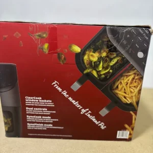 INSTANT VORTEX PLUS 7.6L 8-IN-1 DUAL BASKET AIR FRYER WITH CLEARCOOK S-STEEL NEW - Image 2