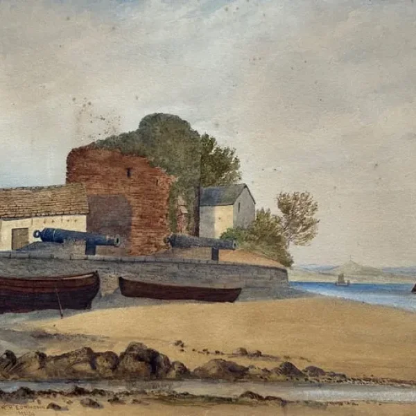 Artillery watercolour painting Dated 1879