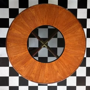 Mid-Century G Plan Round Coffee Table with Smoked Glass Insert, 1960s FREE LOCAL DELIVERY - Image 3