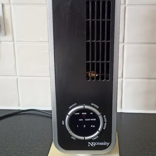 Compact Desktop Tower Fan with Timer and Ioniser